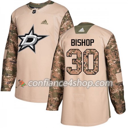 Adidas Maillot de Hockey Dallas Stars Ben Bishop 30 2017-2018 Camo Veterans Day Practice Authentic - Homme